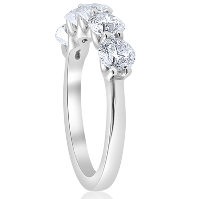 Pompeii3 2cttw Diamond 5 Stone U Prong Wedding Round Cut Ring 14k White Gold In Silver