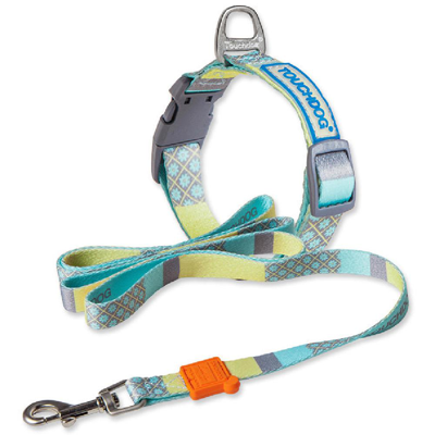 Shop Touchdog 'trendzy' 2-in-1 Matching Fashion Designer Printed Dog Leash And Collar In Blue