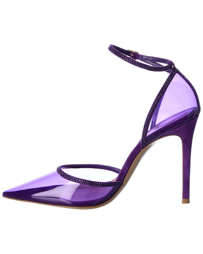 Shop Gianvito Rossi 105 Suede-trim Pump In Purple