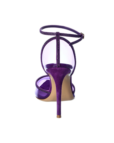 Shop Gianvito Rossi 105 Suede-trim Pump In Purple