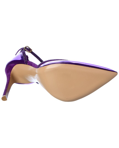 Shop Gianvito Rossi 105 Suede-trim Pump In Purple