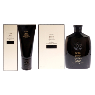Shop Oribe Signature Shampoo And Signature Conditioner Kit By  For Unisex - 2 Pc Kit 8.5oz Shampoo, 6.8oz  In Black