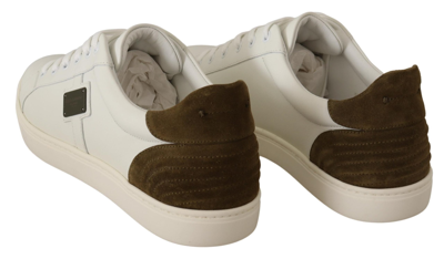 Shop Dolce & Gabbana Suede Leather Mens Low Tops Men's Sneakers In White