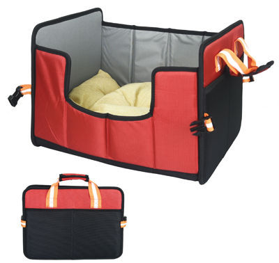 Shop Pet Life 'travel-nest' Folding Travel Cat And Dog Bed In Red