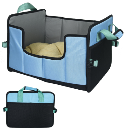 Shop Pet Life 'travel-nest' Folding Travel Cat And Dog Bed In Blue