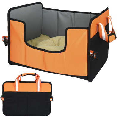 Shop Pet Life 'travel-nest' Folding Travel Cat And Dog Bed In Orange