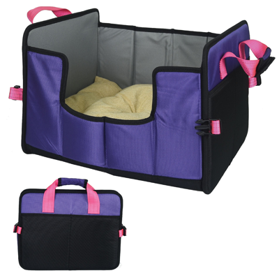 Shop Pet Life 'travel-nest' Folding Travel Cat And Dog Bed In Purple