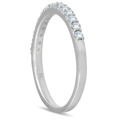 Pompeii3 1/2ct Diamond Wedding Ring Stackable Womens Anniversary Band 10k White Gold In Silver