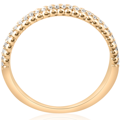 Pompeii3 14k Yellow 1/6 Ctw Diamond Beaded Wedding Ring In Beige