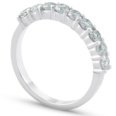 Pompeii3 Platinum 1/2ct Diamond Wedding Ring Womens Half Eternity Ring In Silver