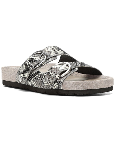 Shop Nydj Boye Leather Sandal In Grey