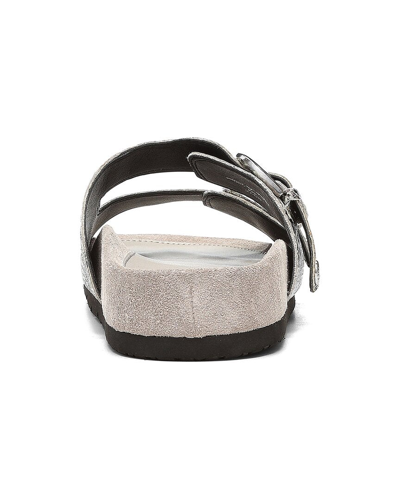 Shop Nydj Boye Leather Sandal In Grey
