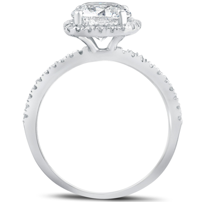 Shop Pompeii3 Platinum 1 Ct Diamond Engagement Ring Cushion Halo Ring In Silver