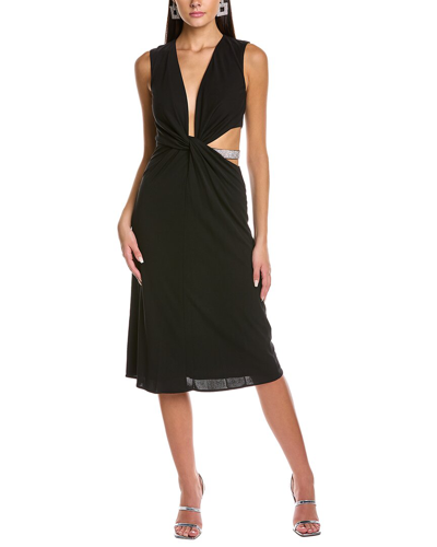 Shop Halston Selena Jersey Crystal Cocktail Dress In Black