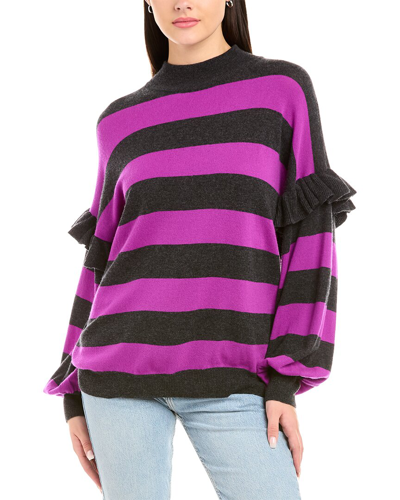 Shop Autumn Cashmere Mock Neck Cashmere Sweater In Purple