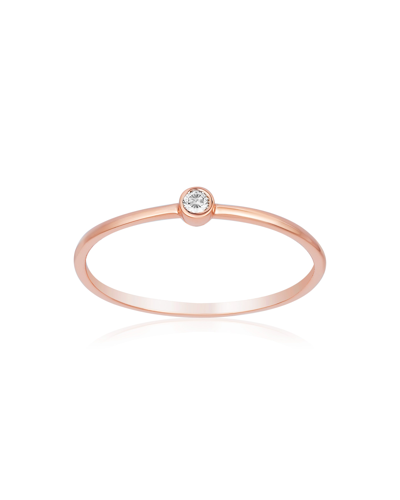 Shop Ariana Rabbani Single Diamond Gold Ring In Pink