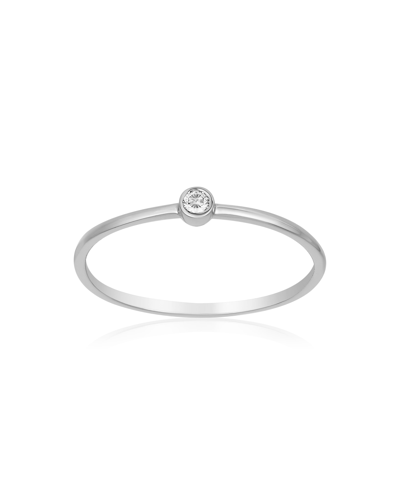 Shop Ariana Rabbani Single Diamond Gold Ring In Silver