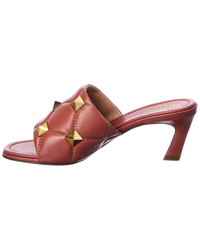 Shop Valentino Roman Stud 65 Leather Sandal In Red