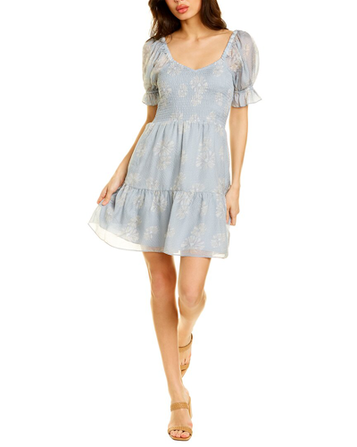 Shop Madewell Lucie Silk Mini Dress In Blue