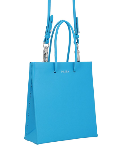 Shop Medea Leather Tote In Blue