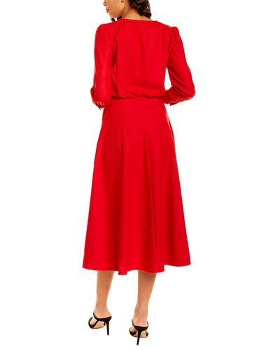 Shop Olivia Rubin Mia Button-down Midi Dress In Red