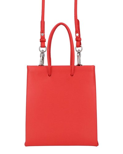 Shop Medea Leather Tote In Red