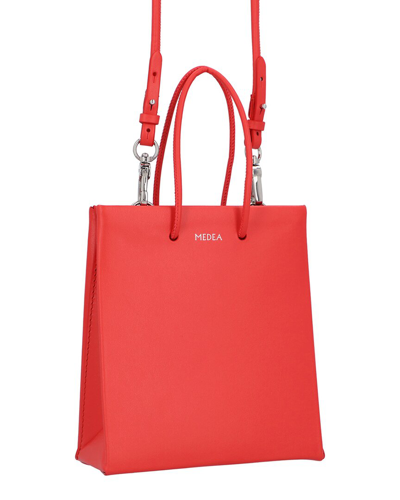 Shop Medea Leather Tote In Red