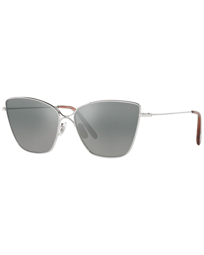 Shop Oliver Peoples Women's Marlyse 60mm Sunglasses In Silver