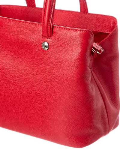 Shop Longchamp Le Foulonne Leather Top Handle Tote In Red