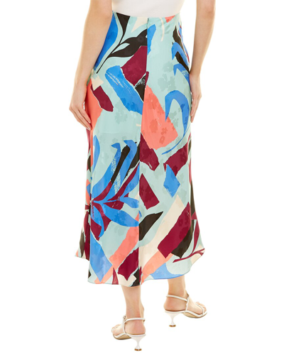 Shop Tanya Taylor Kiara Silk Midi Skirt In Multi