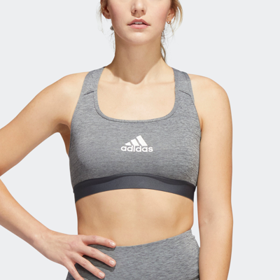 Shop Adidas Originals Women's Adidas Powerreact Training Medium-support Bra In Grey