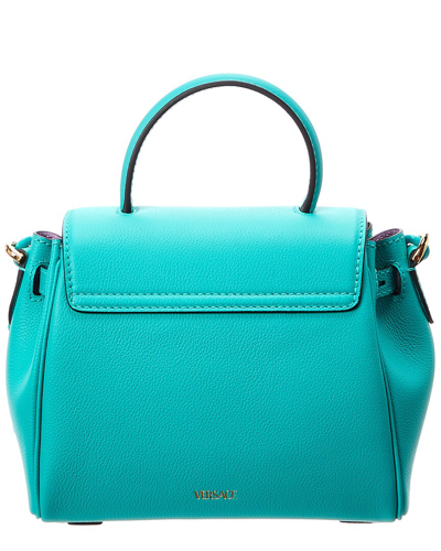 Shop Versace Creative Outdoor Products  La Medusa Small Leather Satchel In Blue