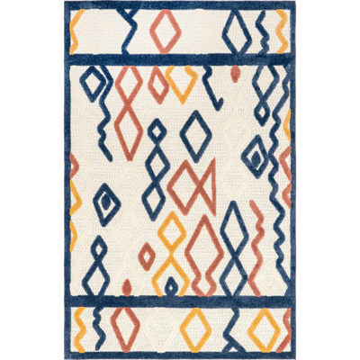 Shop Nuloom Aiko Geometric Moroccan Indoor/outoor Area Rug In Blue