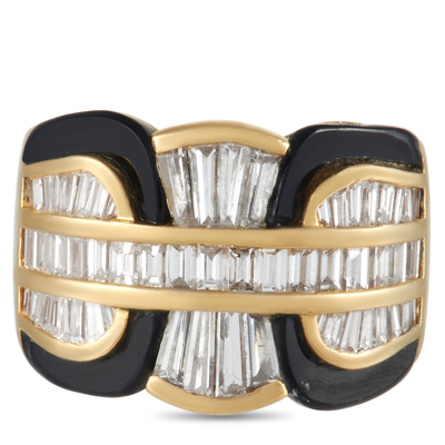 Shop Damiani 18k Yellow Gold 2.38 Ct Diamond And Onyx Ring