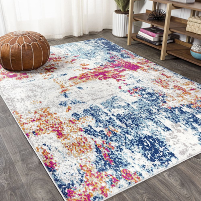 Shop Jonathan Y Sunset Modern Abstract Area Rug In Blue