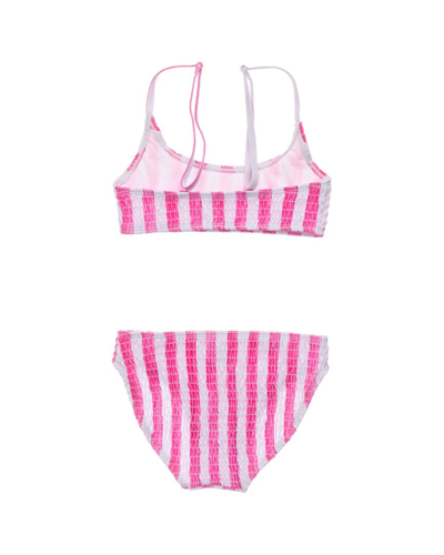 Shop Snapper Rock Fiesta Stripe Shirred Crop Bikini In Pink