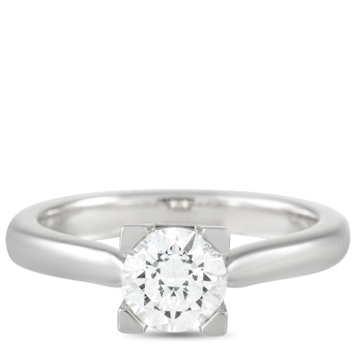 Harry Winston Platinum 0.71 Ct Diamond Solitaire Engagement Ring In White