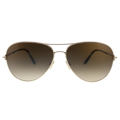 Shop Tom Ford Clark Tf 823 28f 59mm Unisex Aviator Sunglasses In Gold