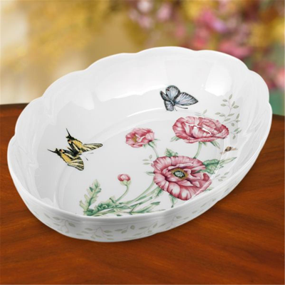 Shop Lenox 6084024 Butterfly Mdw Dw Scalloped Oval Baker - Pack Of 1 In White