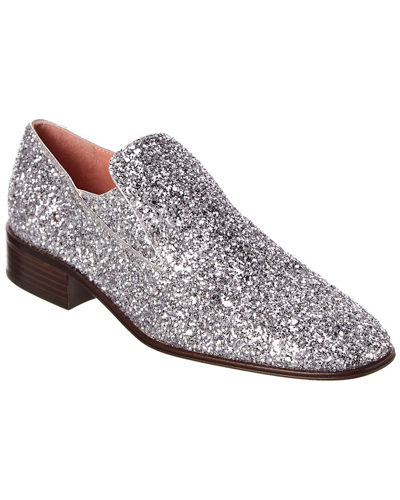 Shop Victoria Beckham Glitter Loafer In Silver