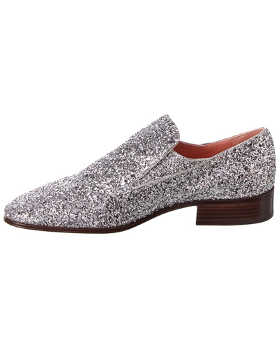 Shop Victoria Beckham Glitter Loafer In Silver