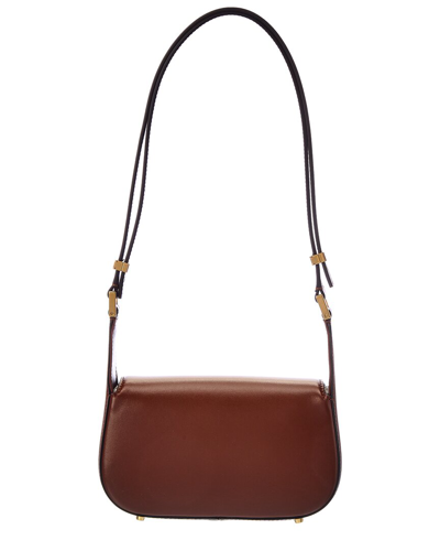 Shop Valentino Vlogo Chain Small Leather Shoulder Bag In Brown