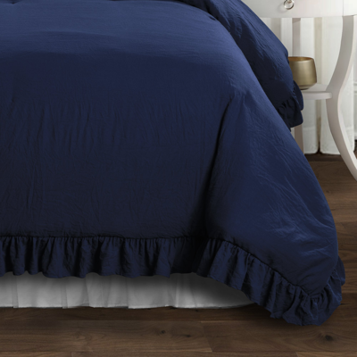 Shop Lush Decor Reyna Comforter Navy 2pc Set Twin Xl In Blue