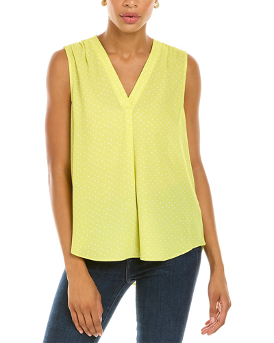 Shop Vince Camuto V-neck Dots Blouse In Yellow