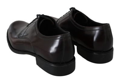 Shop Dolce & Gabbana Leather Dress Derby Sangria Men's Shoes In Black