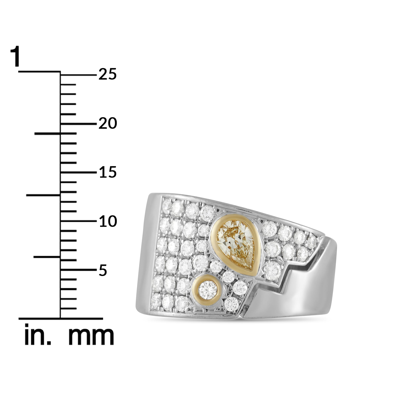 Shop Tasaki Platinum And 18k Yellow Gold 1.21 Ct Diamond Ring In Silver