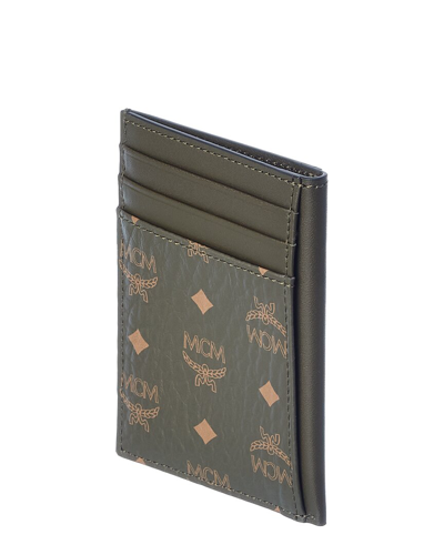 Shop Mcm Leather French Wallet In Green