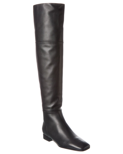 Shop Versace Leather Over-the-knee Boot In Black