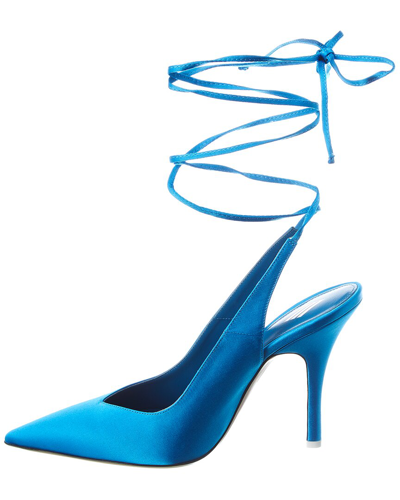 Shop Attico Venus Satin Slingback Pump In Blue