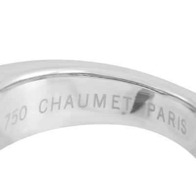 Shop Chaumet 18k White Gold 0.65 Ct Diamond Ring In Silver